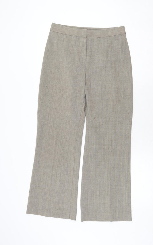 Marks and Spencer Womens Beige Polyester Trousers Size 8 Regular Zip
