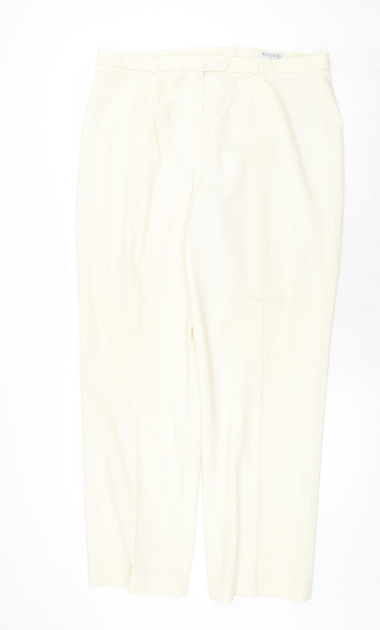 Boutique Bis Womens Ivory Polyester Trousers Size 20 Regular Zip