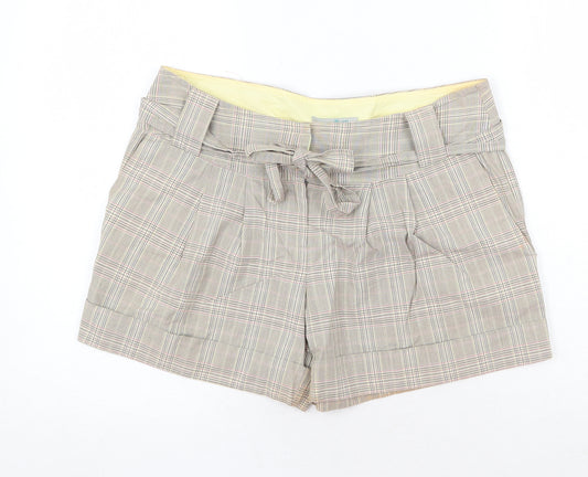Monsoon Womens Multicoloured Geometric Cotton Basic Shorts Size 12 Regular Zip