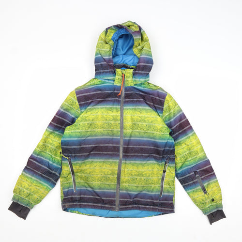 Crivit Boys Multicoloured Striped Windbreaker Jacket Size 9-10 Years Zip