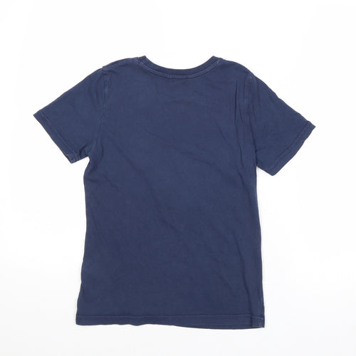 H&M Boys Blue Cotton Basic T-Shirt Size 9-10 Years Round Neck Pullover - Zanzibar Tigers