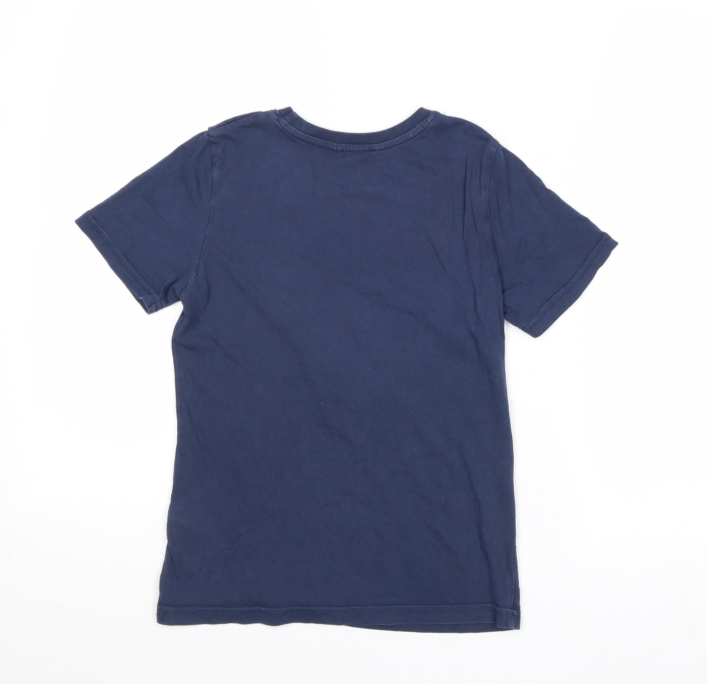 H&M Boys Blue Cotton Basic T-Shirt Size 9-10 Years Round Neck Pullover - Zanzibar Tigers