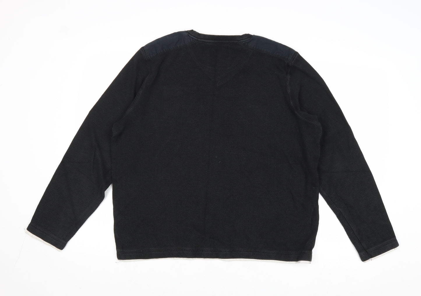 Burton Mens Black Round Neck Cotton Pullover Jumper Size L Long Sleeve