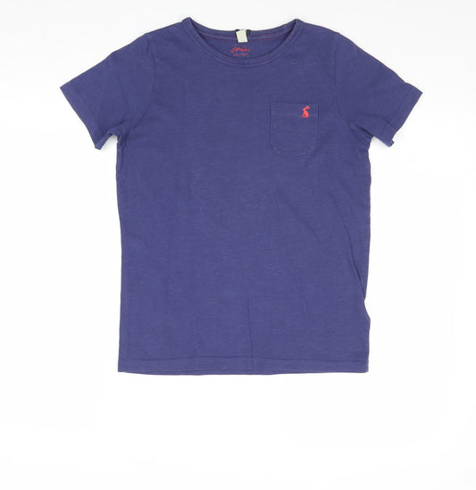 Joules Boys Blue Cotton Basic T-Shirt Size 11-12 Years Round Neck Pullover