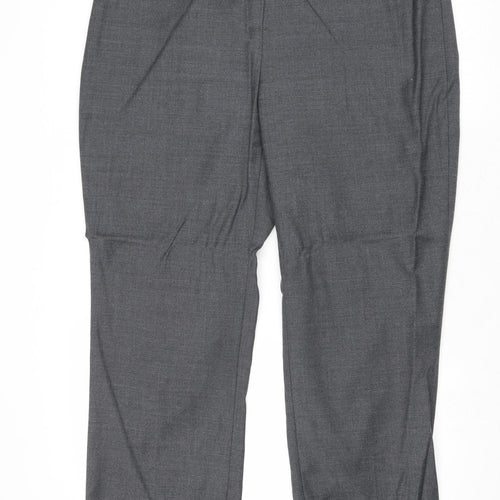 Viyella Womens Grey Wool Trousers Size 14 Regular Zip