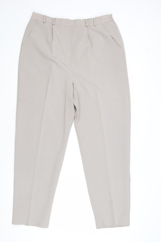 Bonmarche Womens Beige Polyester Trousers Size 14 Regular