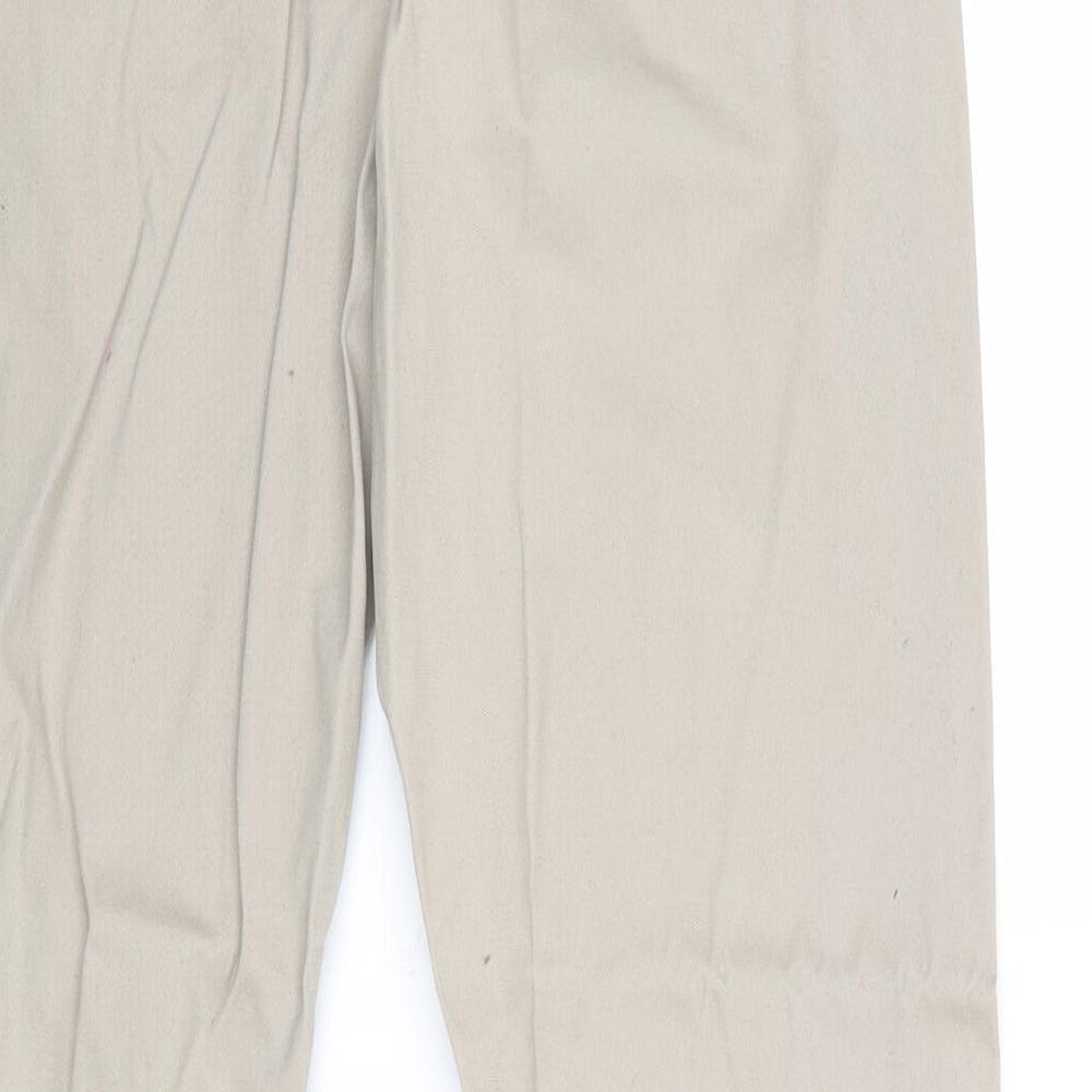 Kangol Mens Beige Cotton Chino Trousers Size 32 in Regular Button