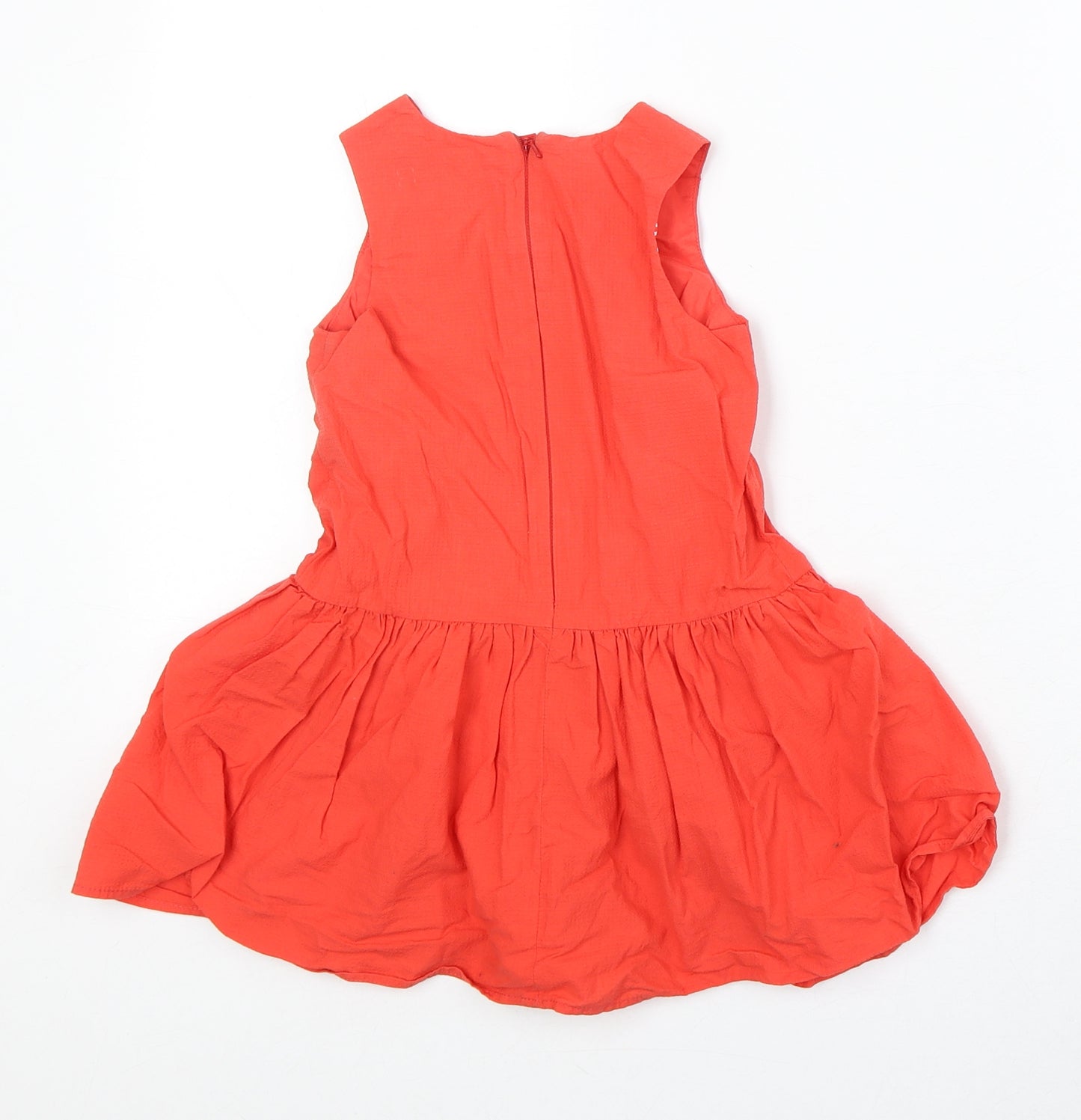 Jasper Conran Girls Red Cotton A-Line Size 2-3 Years Round Neck Zip