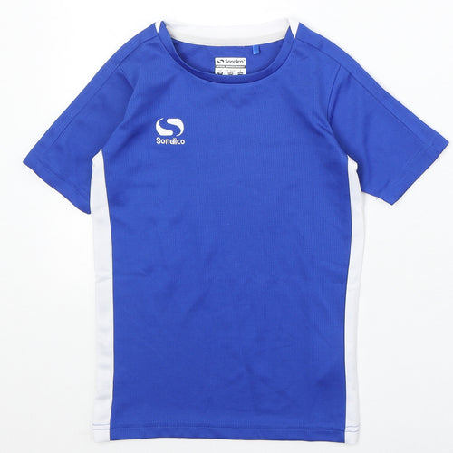 Sondico Boys Blue Polyester Basic T-Shirt Size 5-6 Years Round Neck Pullover