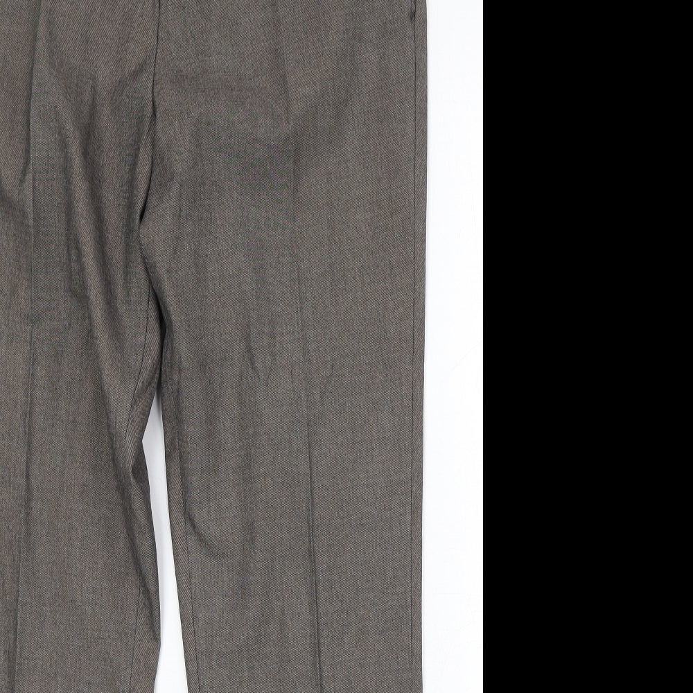 River Island Mens Grey Polyester Chino Trousers Size 34 in Regular Zip