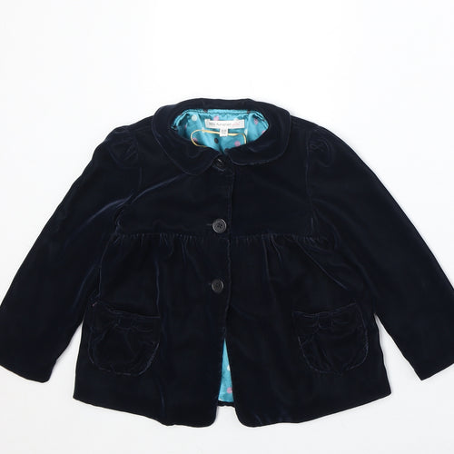 Marks and Spencer Girls Blue Jacket Size 3-4 Years Button