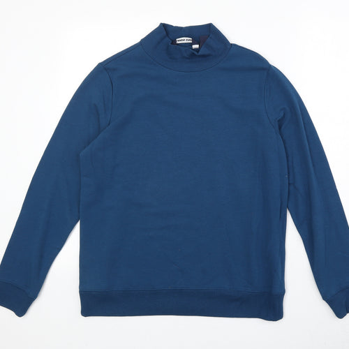 Lands' End Womens Blue Cotton Pullover Sweatshirt Size S Pullover