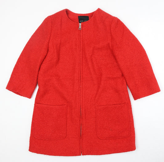 New Look Womens Red Jacket Size 12 Zip