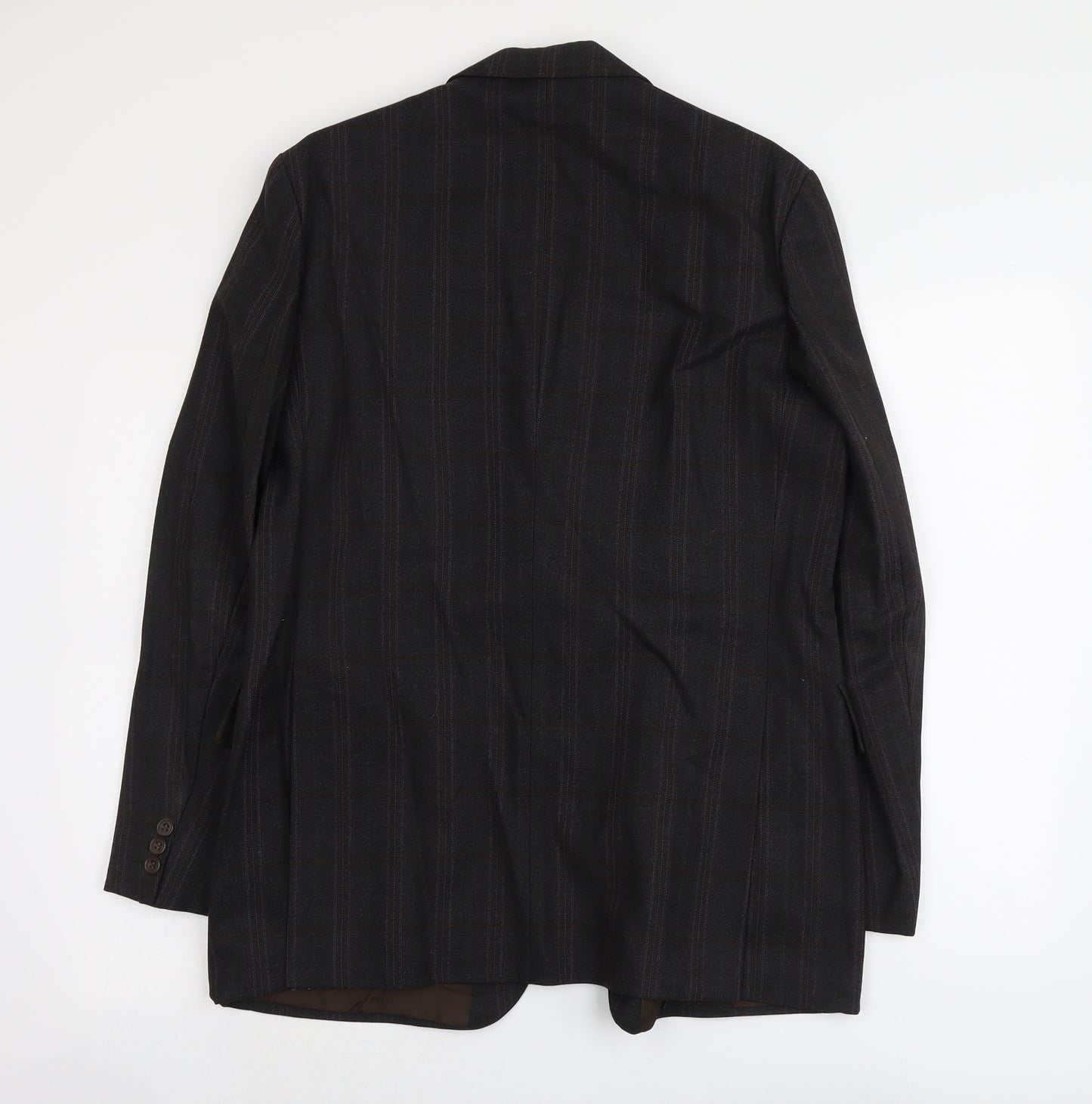 Magee Mens Black Striped Wool Jacket Suit Jacket Size L Regular