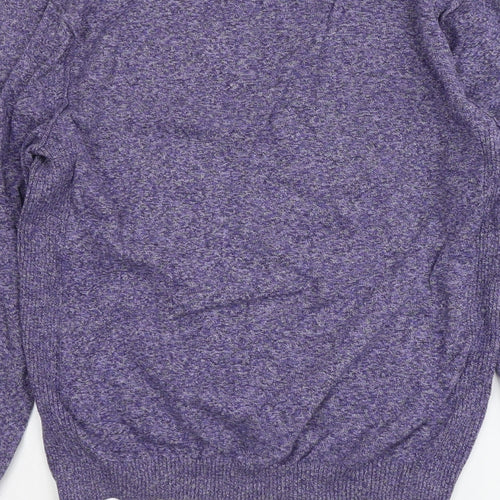 River Island Mens Purple Round Neck Cotton Pullover Jumper Size M Long Sleeve