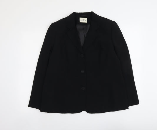 Eastex Womens Black Polyester Jacket Blazer Size 16