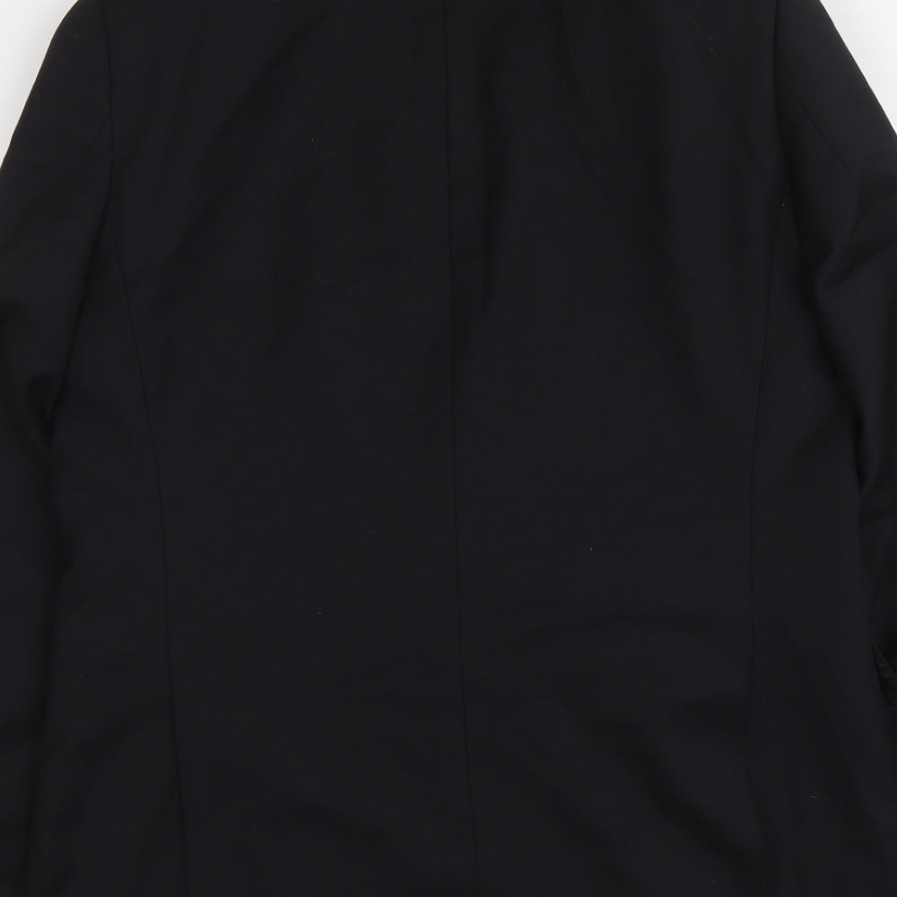 Jaeger Mens Black Wool Jacket Suit Jacket Size 40 Regular