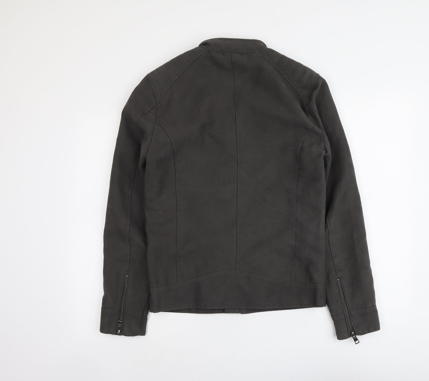 NEXT Mens Grey Jacket Size XS Zip - Suede Effect