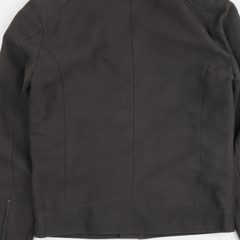 NEXT Mens Grey Jacket Size XS Zip - Suede Effect
