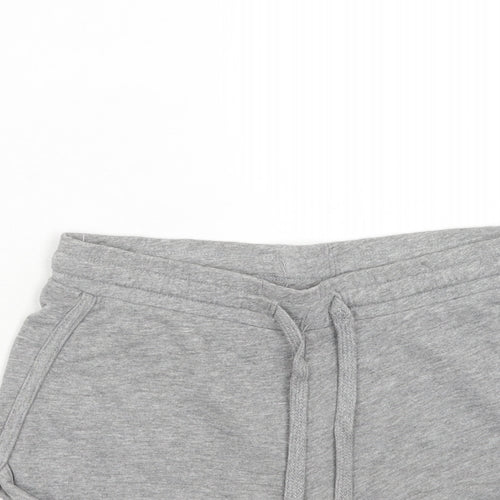 New Look Womens Grey Cotton Sweat Shorts Size 8 Regular Drawstring
