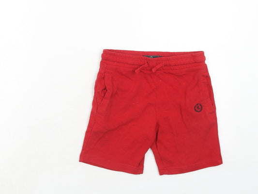 Henri Lloyd Boys Red Cotton Sweat Shorts Size 6-7 Years Regular Drawstring