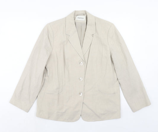 Eastex Womens Beige Polyester Jacket Blazer Size 16