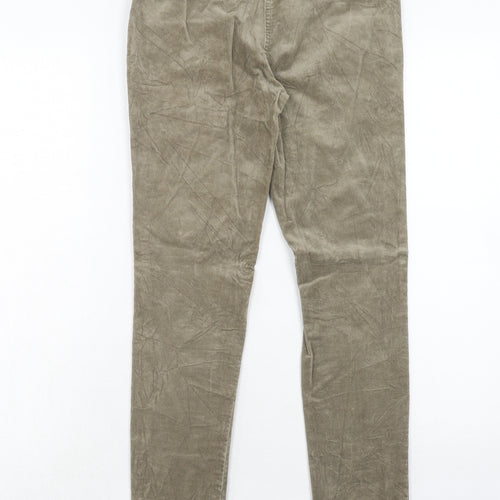 United Colors of Benetton Womens Beige Cotton Trousers Size 28 in Regular Zip