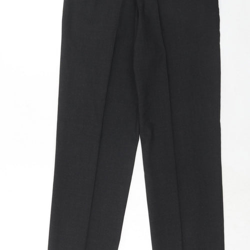 Marks and Spencer Mens Grey Polyester Dress Pants Trousers Size 30 in L33 in Regular Hook & Eye