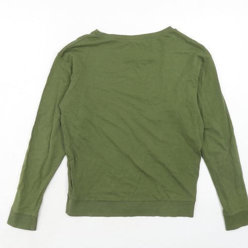 H&M Womens Green Cotton Pullover Sweatshirt Size XS Pullover - Carbs
