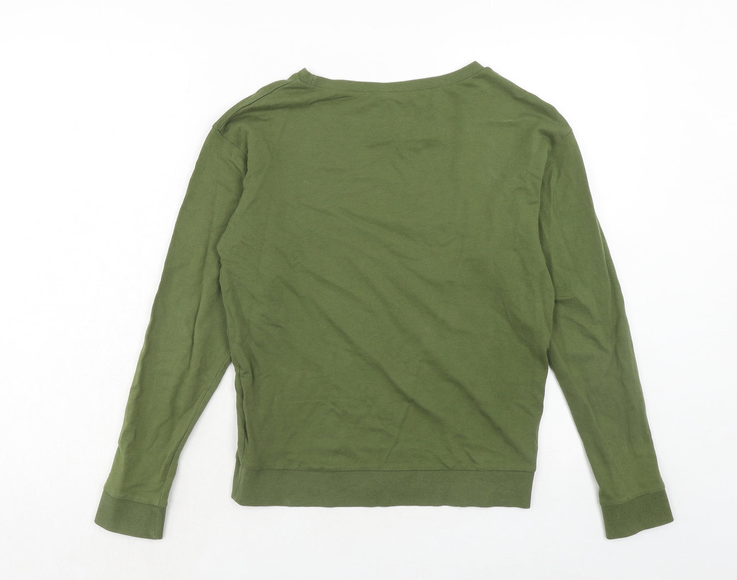 H&M Womens Green Cotton Pullover Sweatshirt Size XS Pullover - Carbs