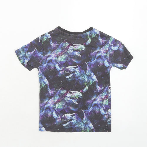 NEXT Boys Blue Cotton Basic T-Shirt Size 3 Years Round Neck Pullover - Dinosaur Print
