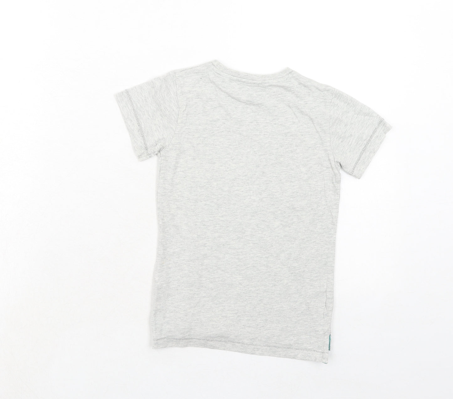 NEXT Boys Grey Cotton Basic T-Shirt Size 3-4 Years Round Neck Pullover - DUDE