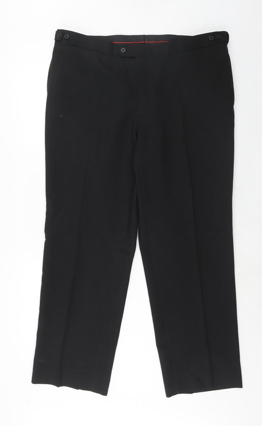 1860 Menswear Mens Black Polyester Dress Pants Trousers Size 40 in Regular Zip