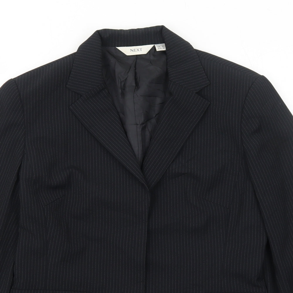 NEXT Womens Black Striped Polyester Jacket Blazer Size 8