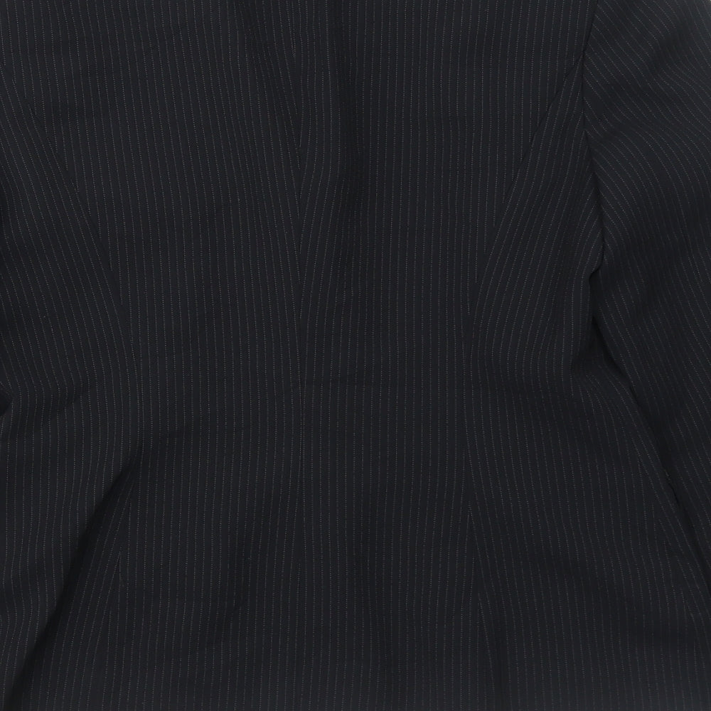 NEXT Womens Black Striped Polyester Jacket Blazer Size 8
