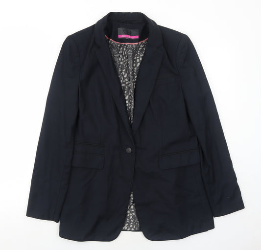 NEXT Womens Blue Polyester Jacket Suit Jacket Size 12