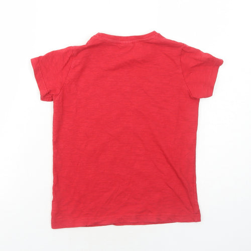 NEXT Boys Red Cotton Basic T-Shirt Size 7 Years Round Neck Pullover - Angry Birds