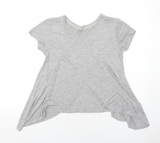 Marks and Spencer Womens Grey Viscose Basic T-Shirt Size 10 Round Neck Pullover
