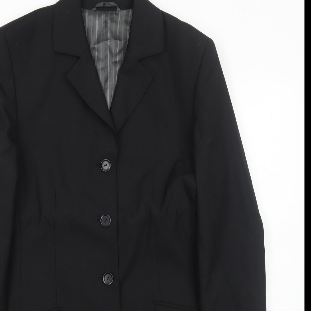 Wadrobes Womens Black Jacket Blazer Size 10 Button