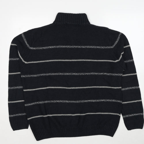 BHS Mens Blue Striped Acrylic Pullover Sweatshirt Size L