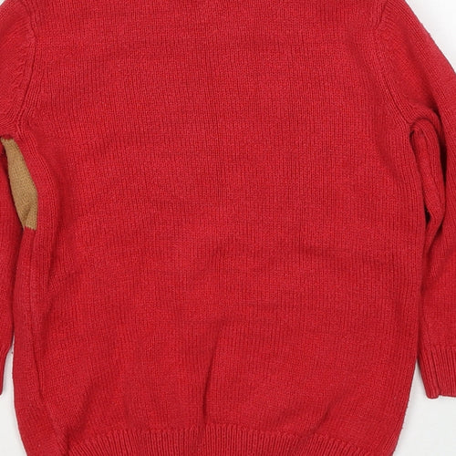 Outfit Boys Red Round Neck Cotton Pullover Jumper Size 3-4 Years Pullover - Christmas Reindeer