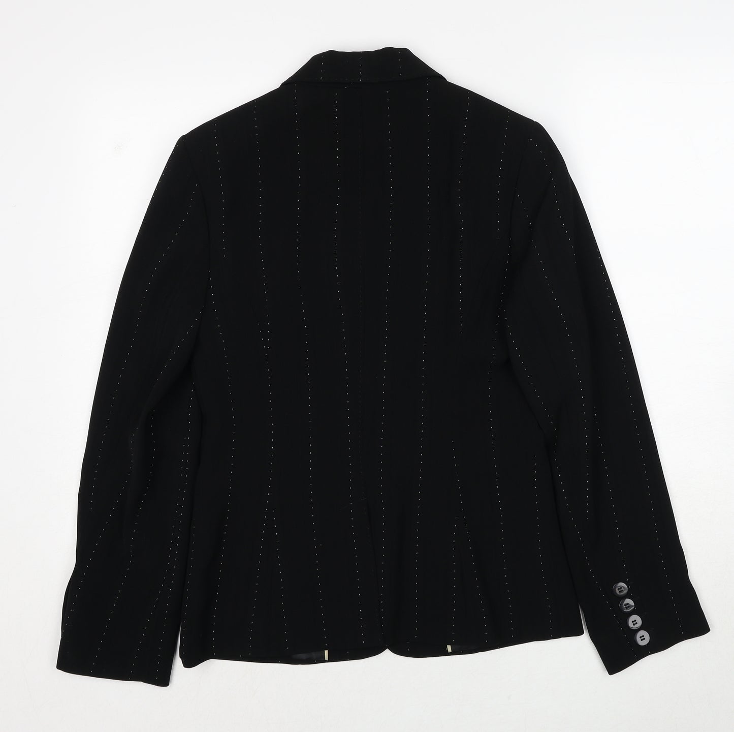 NEXT Womens Black Geometric Polyester Jacket Blazer Size 8
