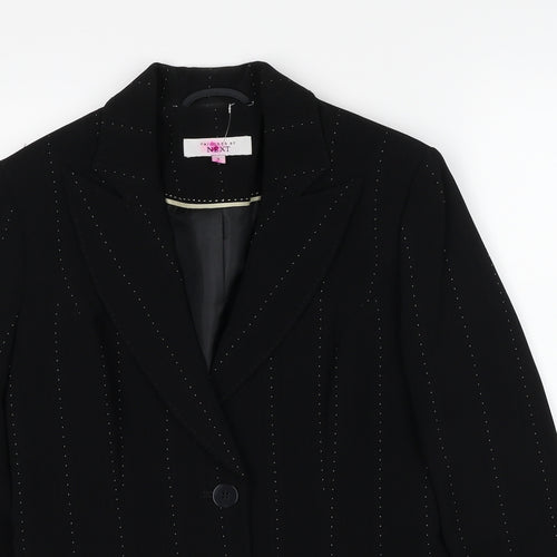 NEXT Womens Black Geometric Polyester Jacket Blazer Size 8