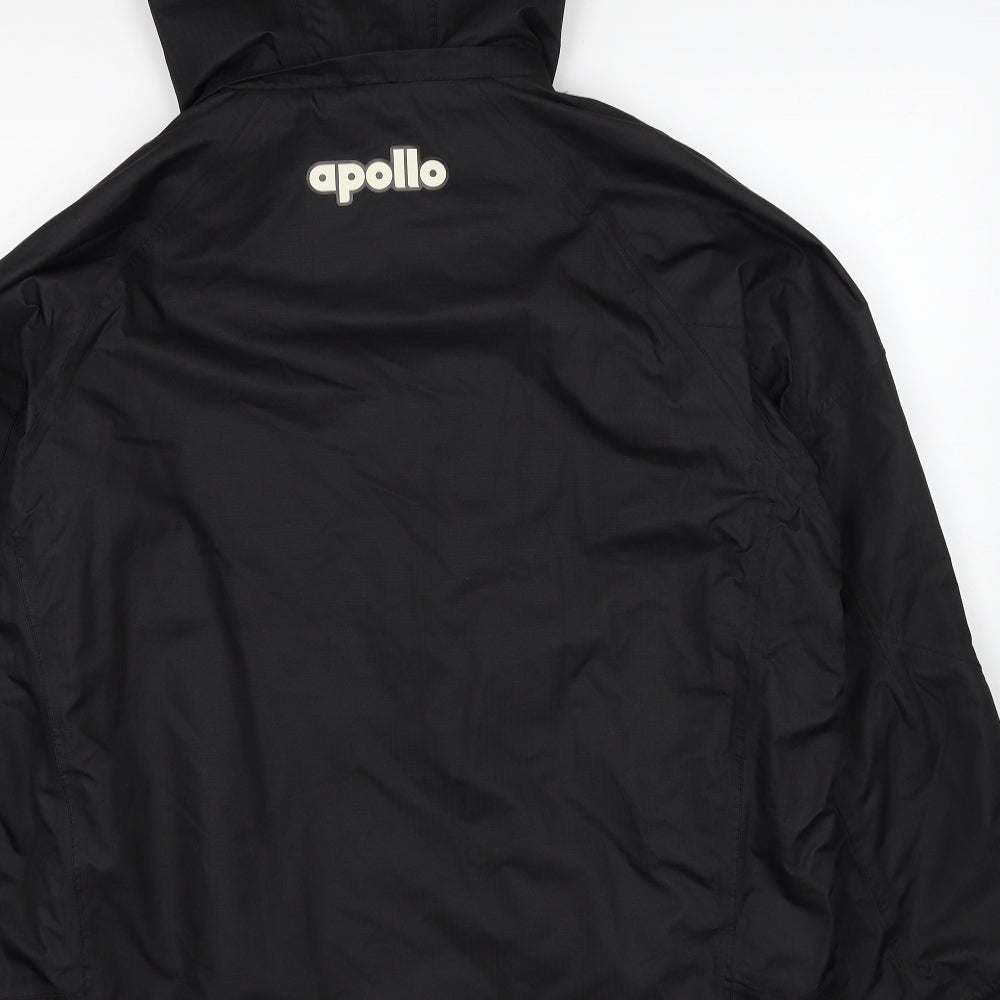 Apollo Mens Black Windbreaker Jacket Size M Zip