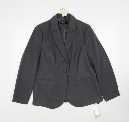 Capsule Womens Grey Polyester Jacket Blazer Size 14