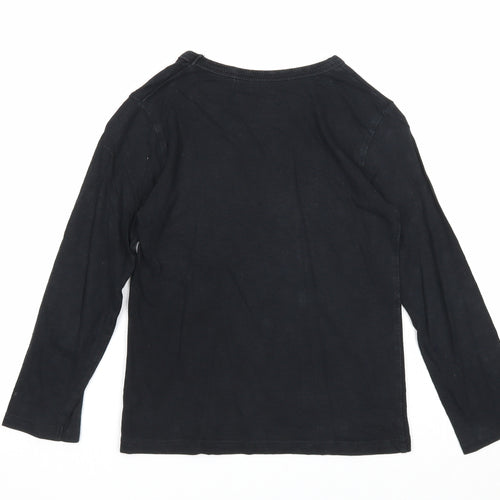 NEXT Boys Black Cotton Basic T-Shirt Size 5-6 Years Round Neck Pullover - NYC 21