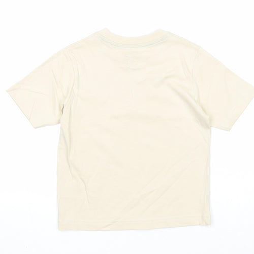 Shipping Docks Boys Beige Cotton Basic T-Shirt Size 3 Years Round Neck Pullover