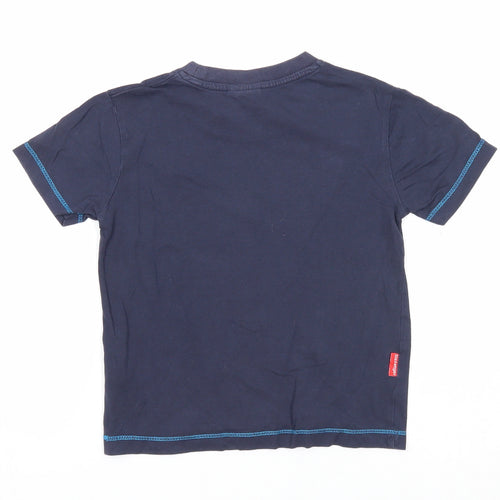 Slazenger Boys Blue Cotton Basic T-Shirt Size 3-4 Years Round Neck Pullover