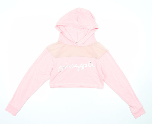 Pineappale Girls Pink Cotton Pullover Hoodie Size 11-12 Years Pullover