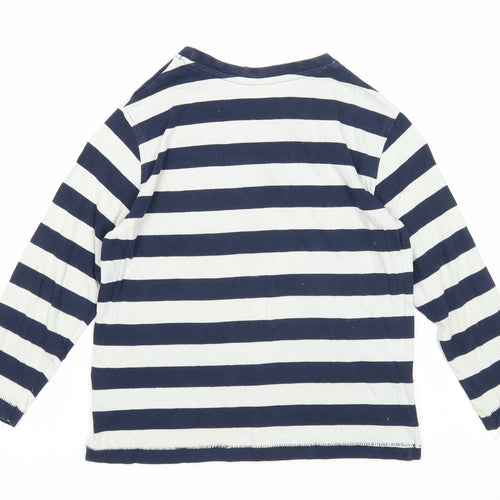 NEXT Boys Blue Striped Cotton Basic T-Shirt Size 4-5 Years Round Neck Pullover - I Love Dad